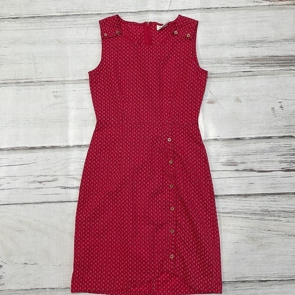 Mata Traders Dress Sleeveless Red White Dots Buttons Size XS - Picture 11 of 16